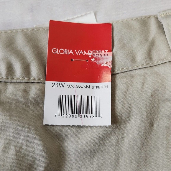 Gloria Vanderbilt Womens Pants Trousers Slacks Plus SZ 24W Tan Beige Career Wear - Picture 7 of 10